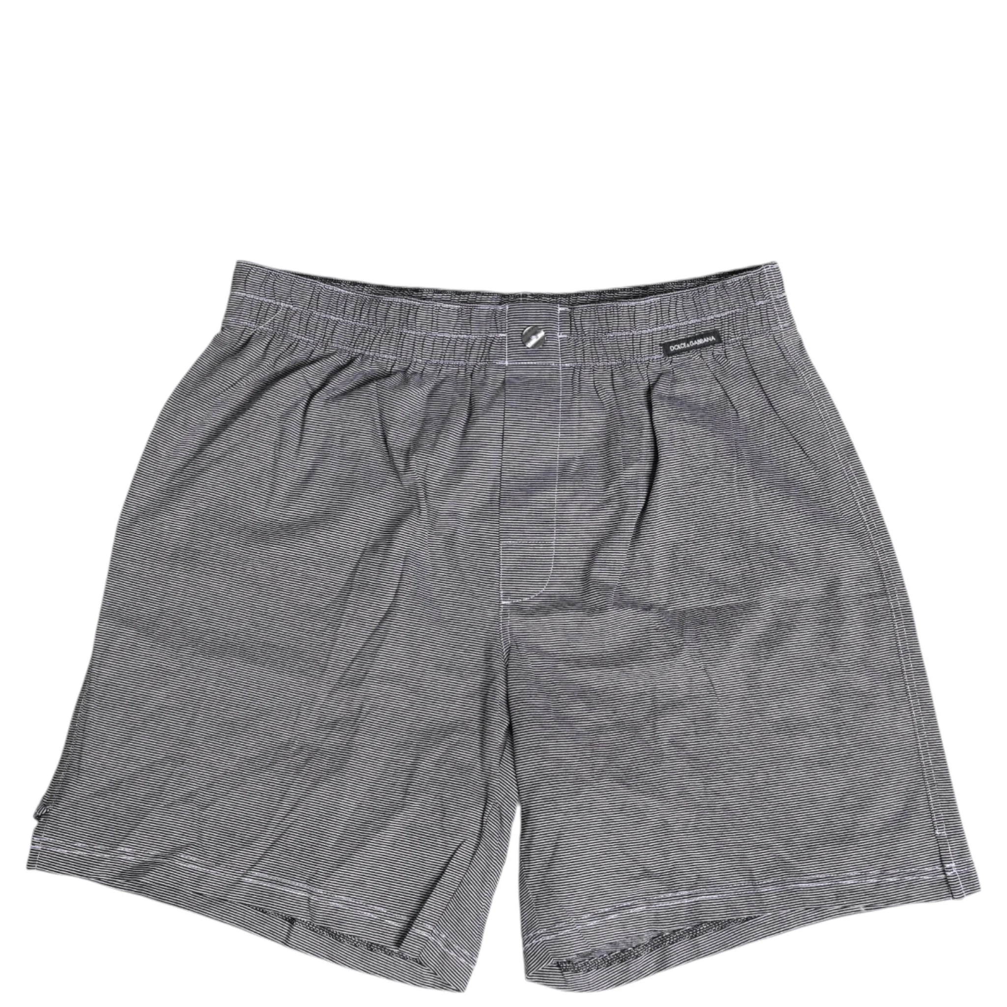 Gray Striped Cotton Regular Boxer Underwear