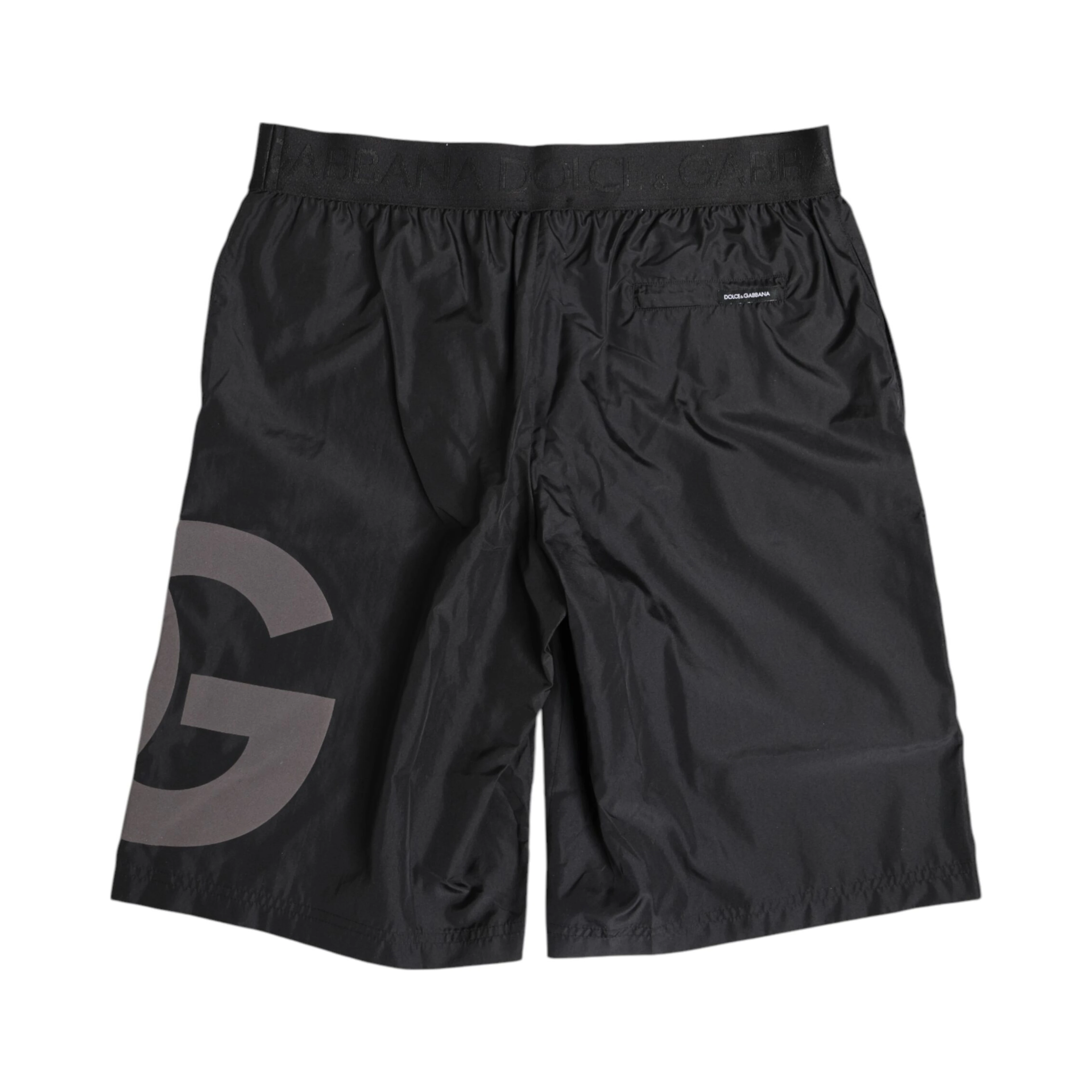 Black Logo Print Beachwear Men Shorts Swimwear
