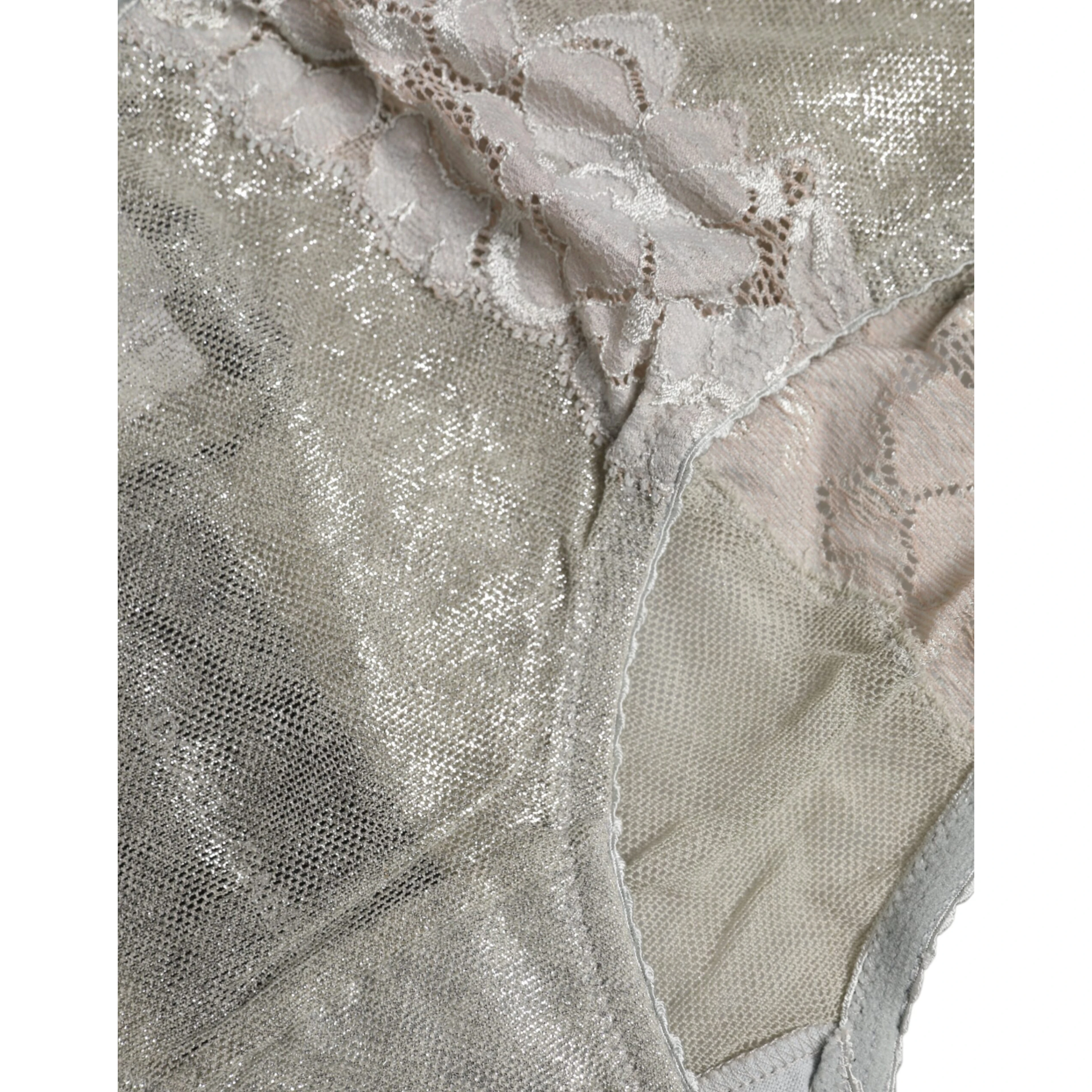 Gray Cotton Floral Lace High Waist Panty Underwear
