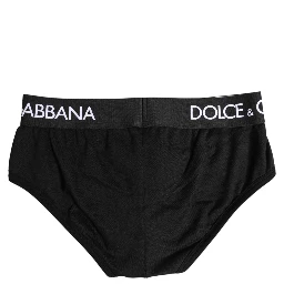 Black Cotton Stretch Regular Brief Underwear