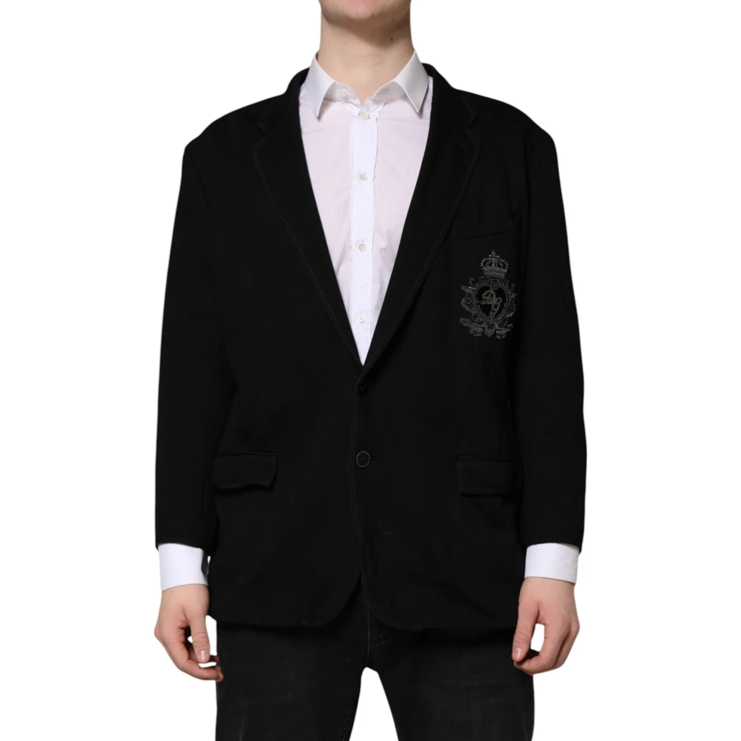 Black Viscose DG Crown Blazer Coat Jacket