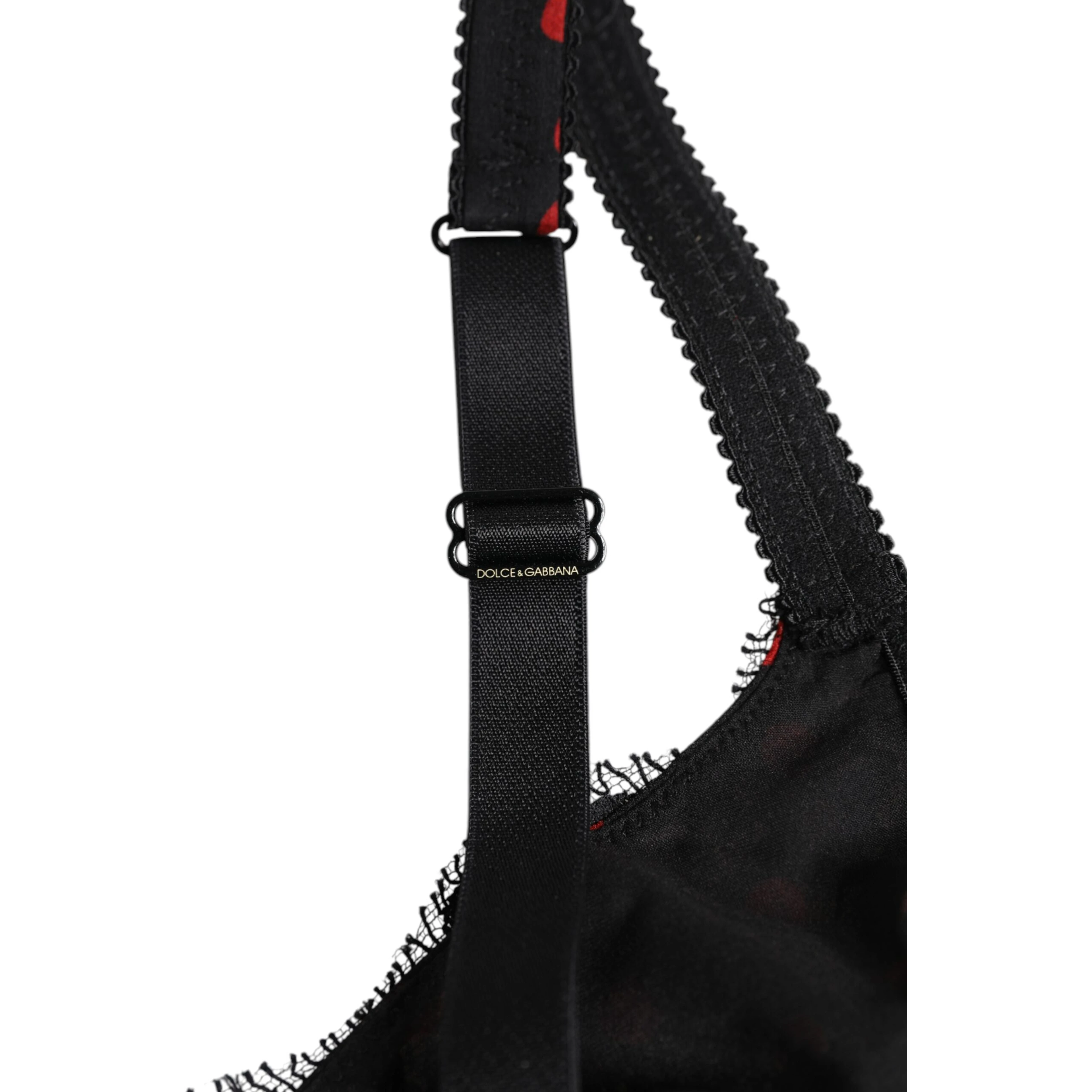 Black Red Polka Dot Underwired Balconette Underwear
