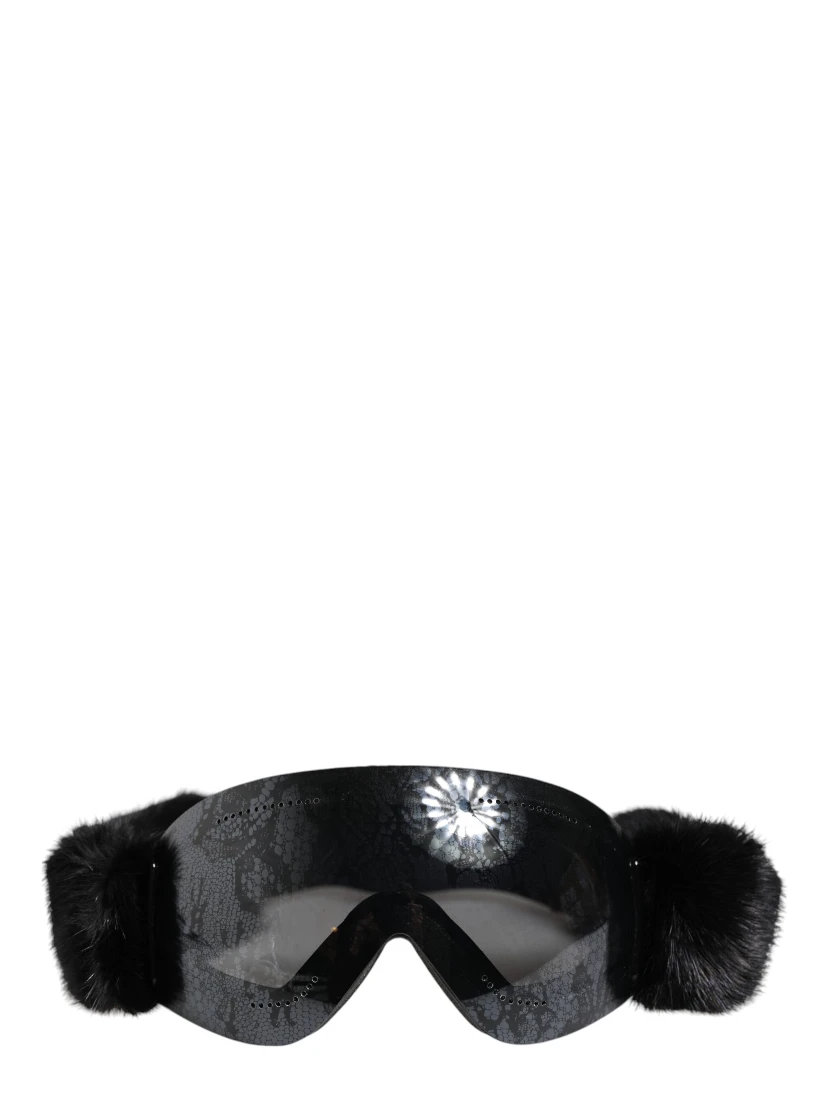 Black Bi0759 Lace Mirrored Ski Goggles Mask Sunglasses