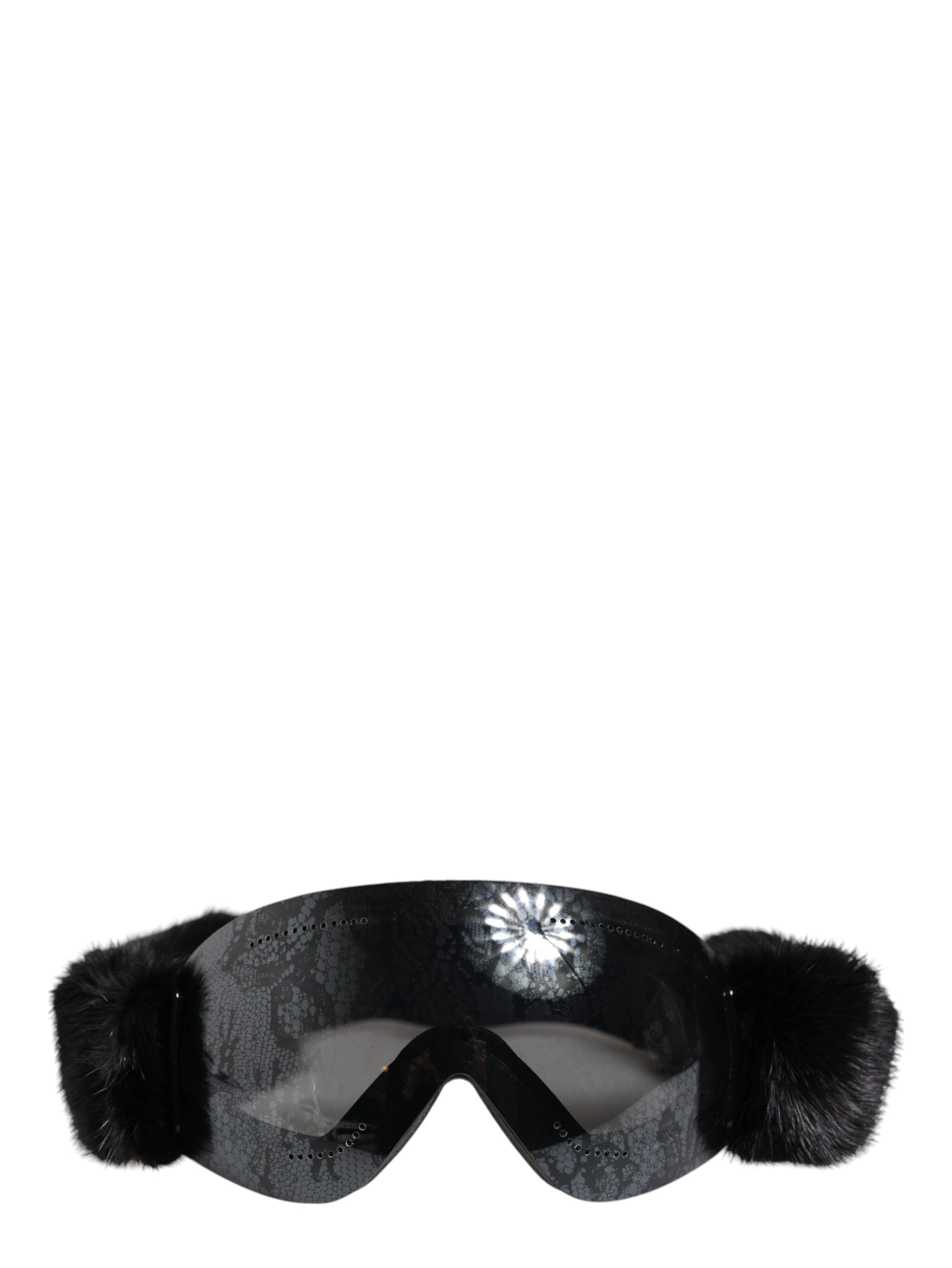Black Bi0759 Lace Mirrored Ski Goggles Mask Sunglasses
