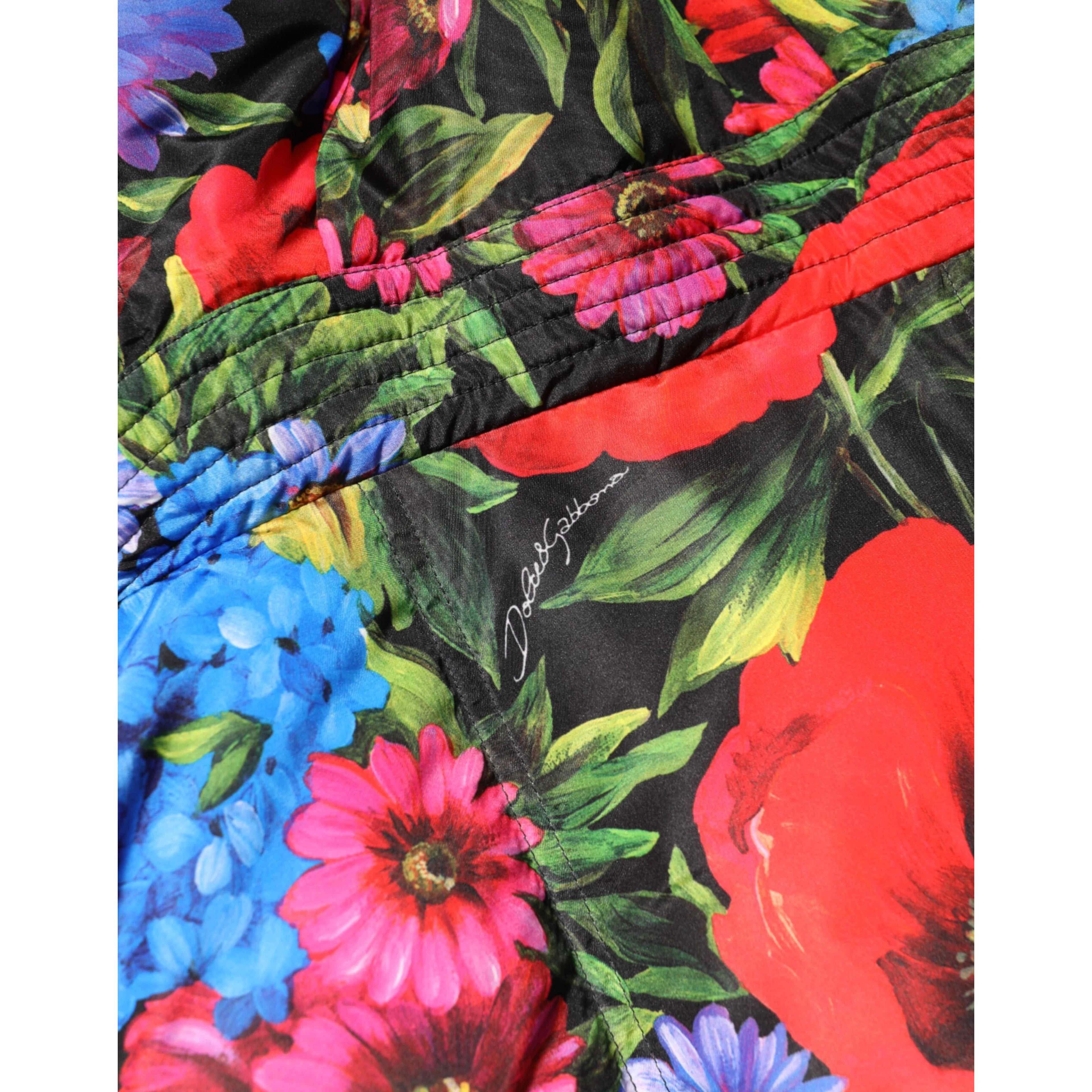 Multicolor Floral Hooded Puffer Coat Jacket