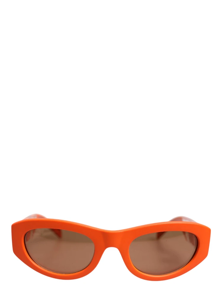 Orange Reborn To Live Oval Frame Logo Eyewear Sunglasses
