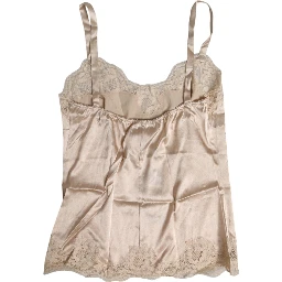 Beige Lace Silk Satin Tank Lingerie Underwear