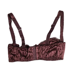 Burgundy Silk Underwired Balconette Bra Underwear