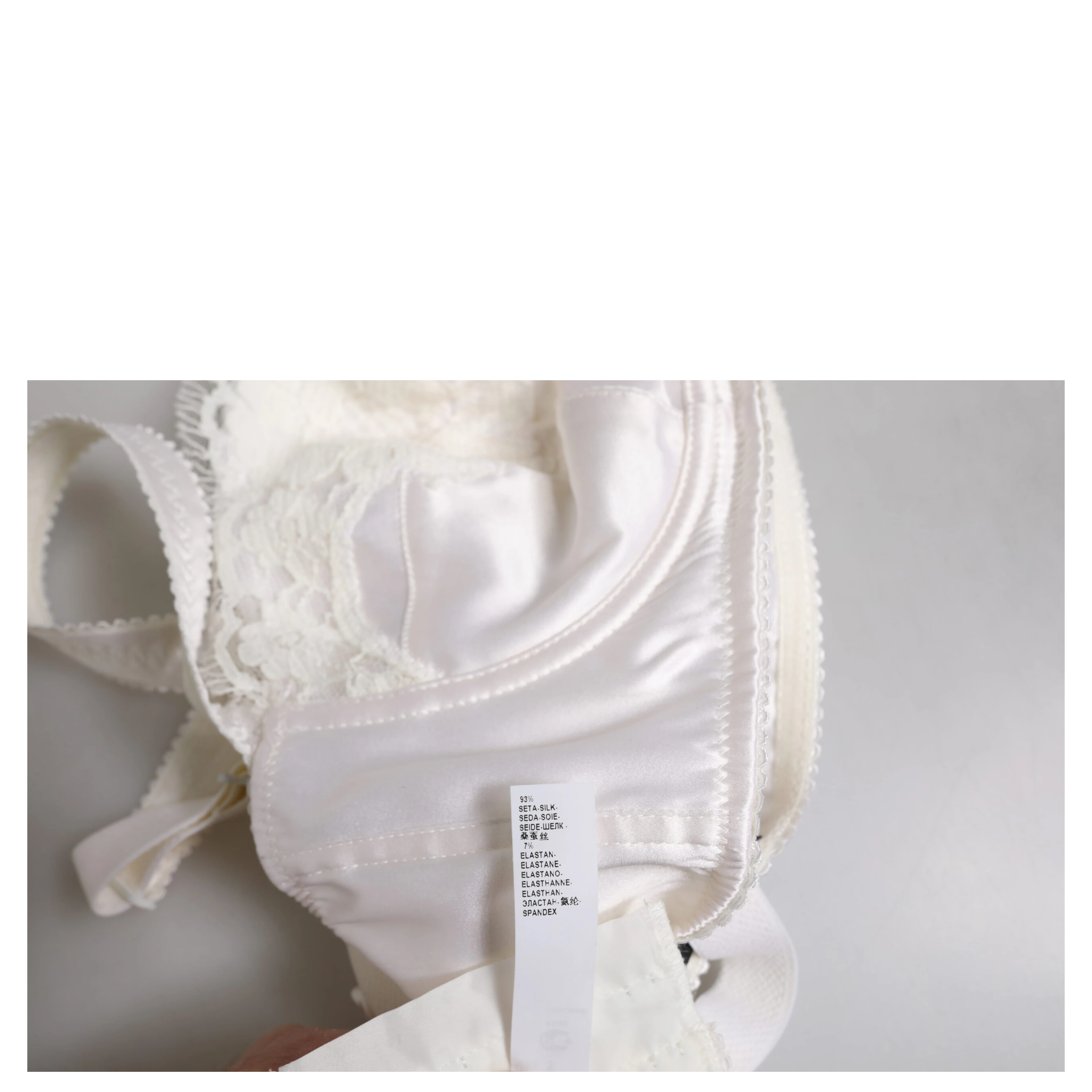 White Silk Underwired Balconette Bra Underwear