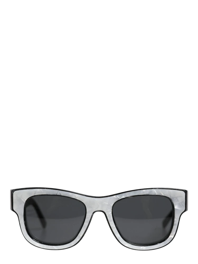 Pearl White Acetate Frame Domenico Deep Shades Sunglasses