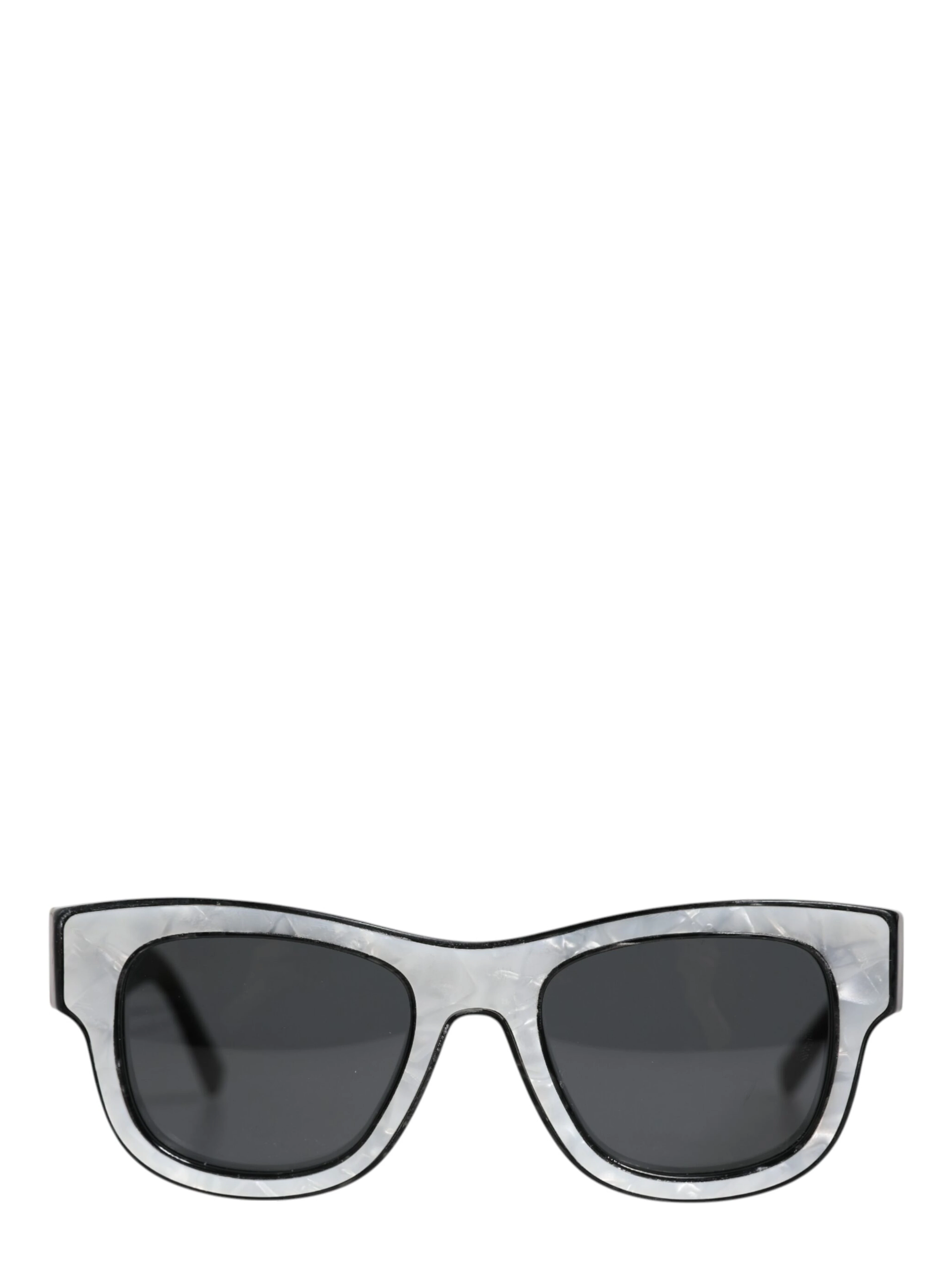 Pearl White Acetate Frame Domenico Deep Shades Sunglasses