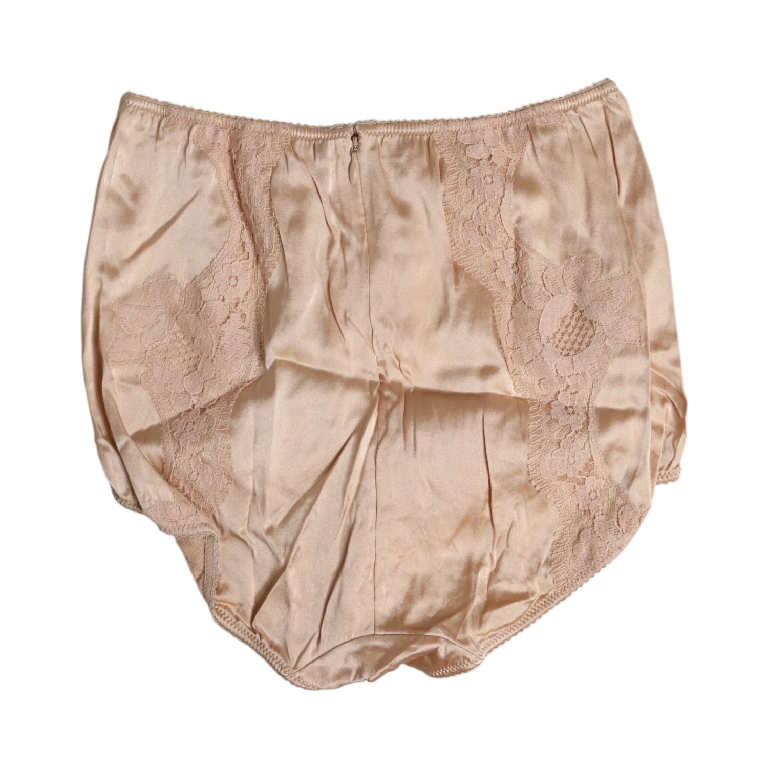 Beige Silk Lace High Waist Bikini Panty Underwear