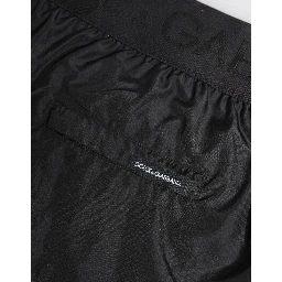 Black Logo Print Beachwear Men Shorts Swimwear