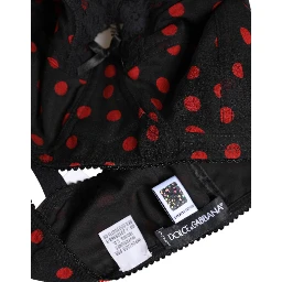 Black Red Polka Dot Underwired Balconette Underwear