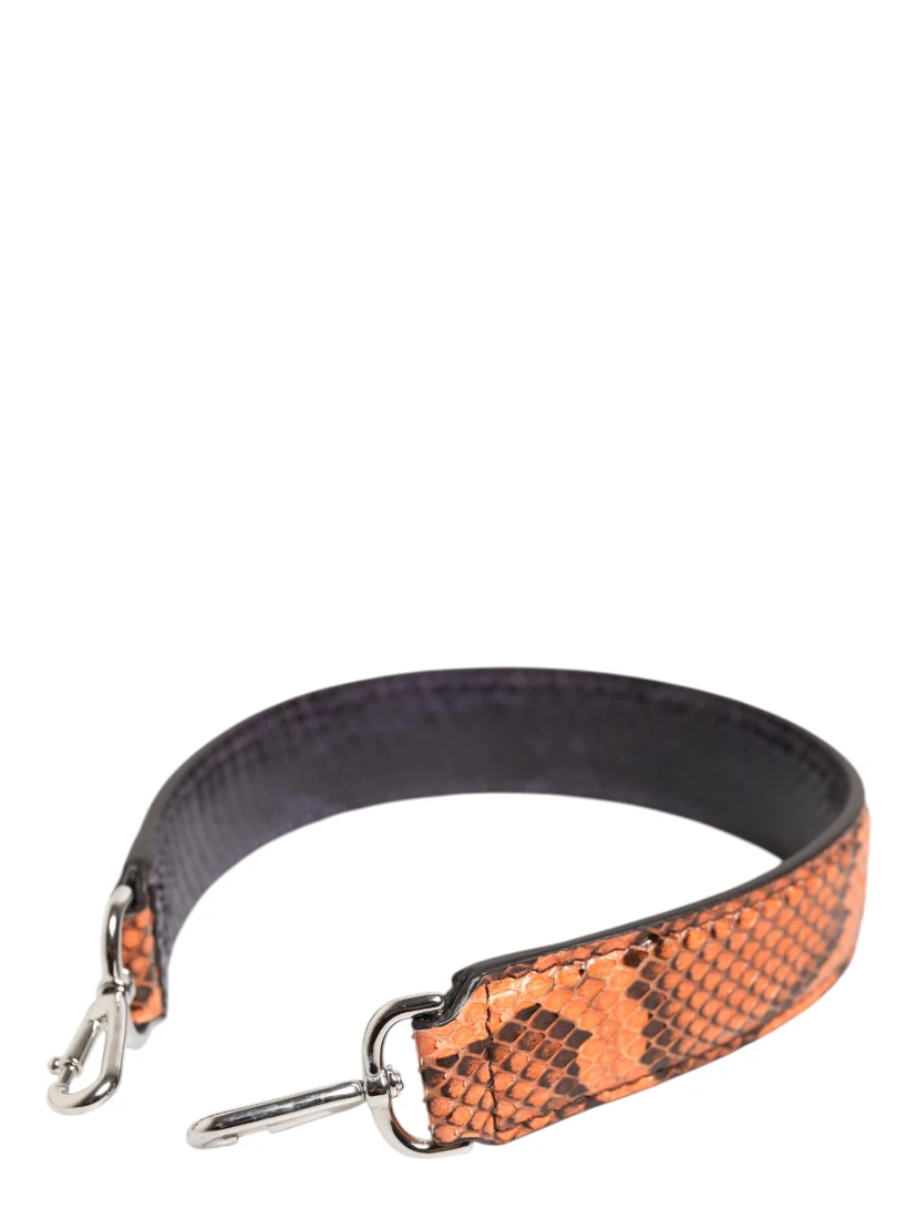 Orange Exotic Leather Bag Shoulder Strap