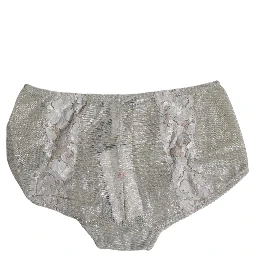Gray Cotton Floral Lace High Waist Panty Underwear