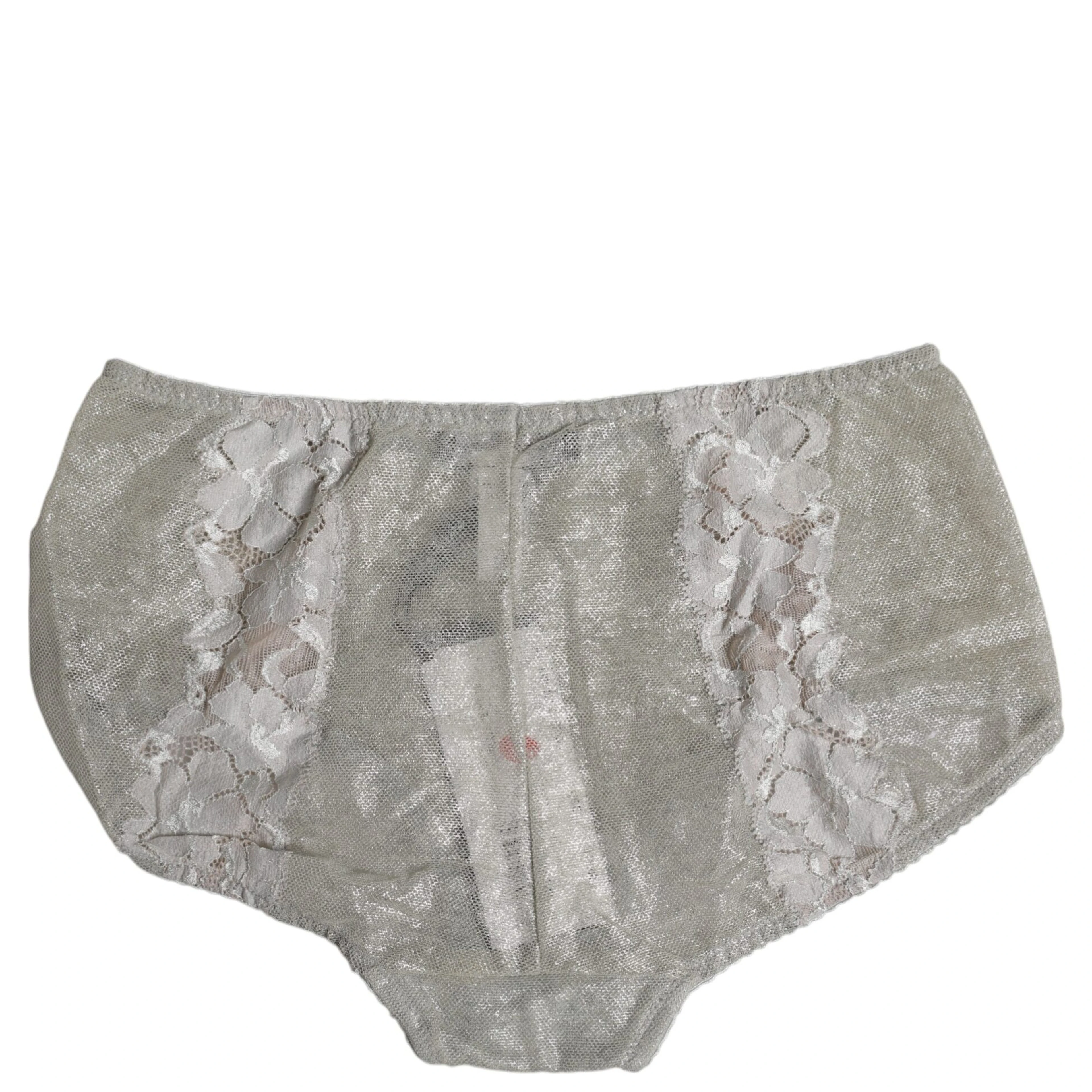 Gray Cotton Floral Lace High Waist Panty Underwear
