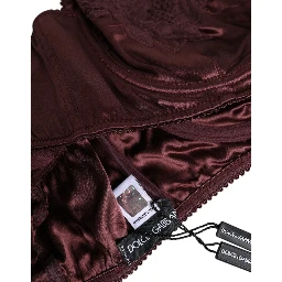 Burgundy Silk Underwired Balconette Bra Underwear