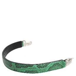 Black Green Exotic Leather Bag Shoulder Strap