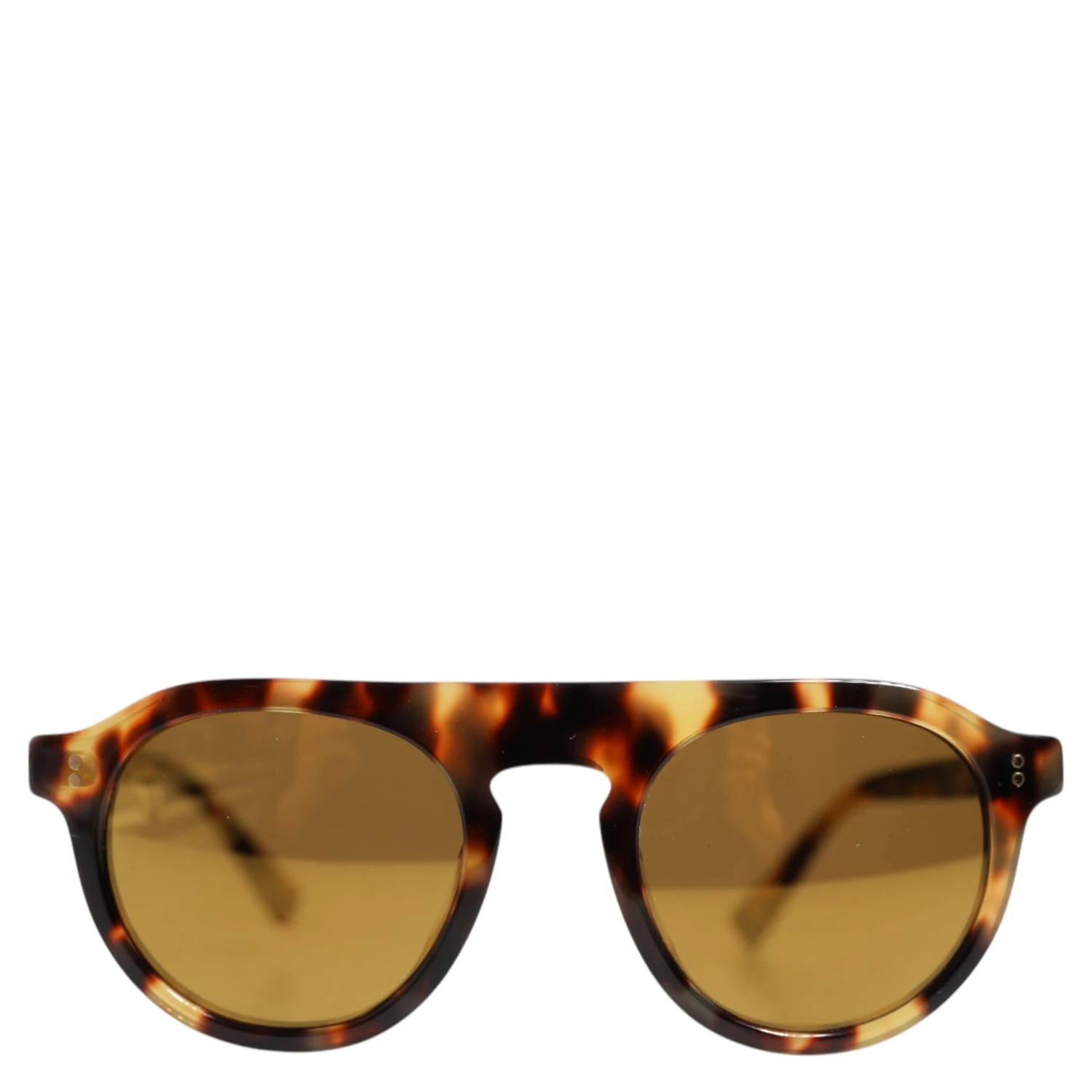 Brown Acetate Round Leopard Print Eyewear Sunglasses