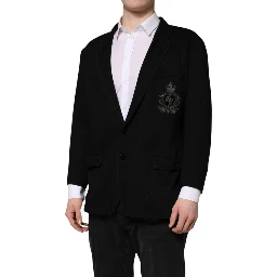 Black Viscose DG Crown Blazer Coat Jacket
