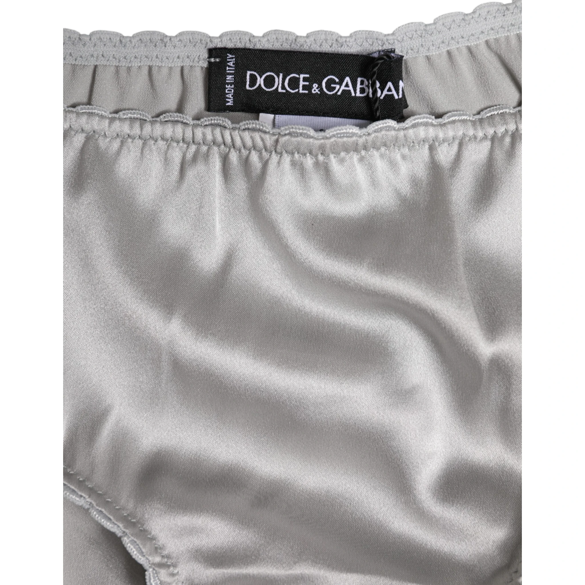 Gray Silk Stretch Bottom Low Waist Panty Underwear