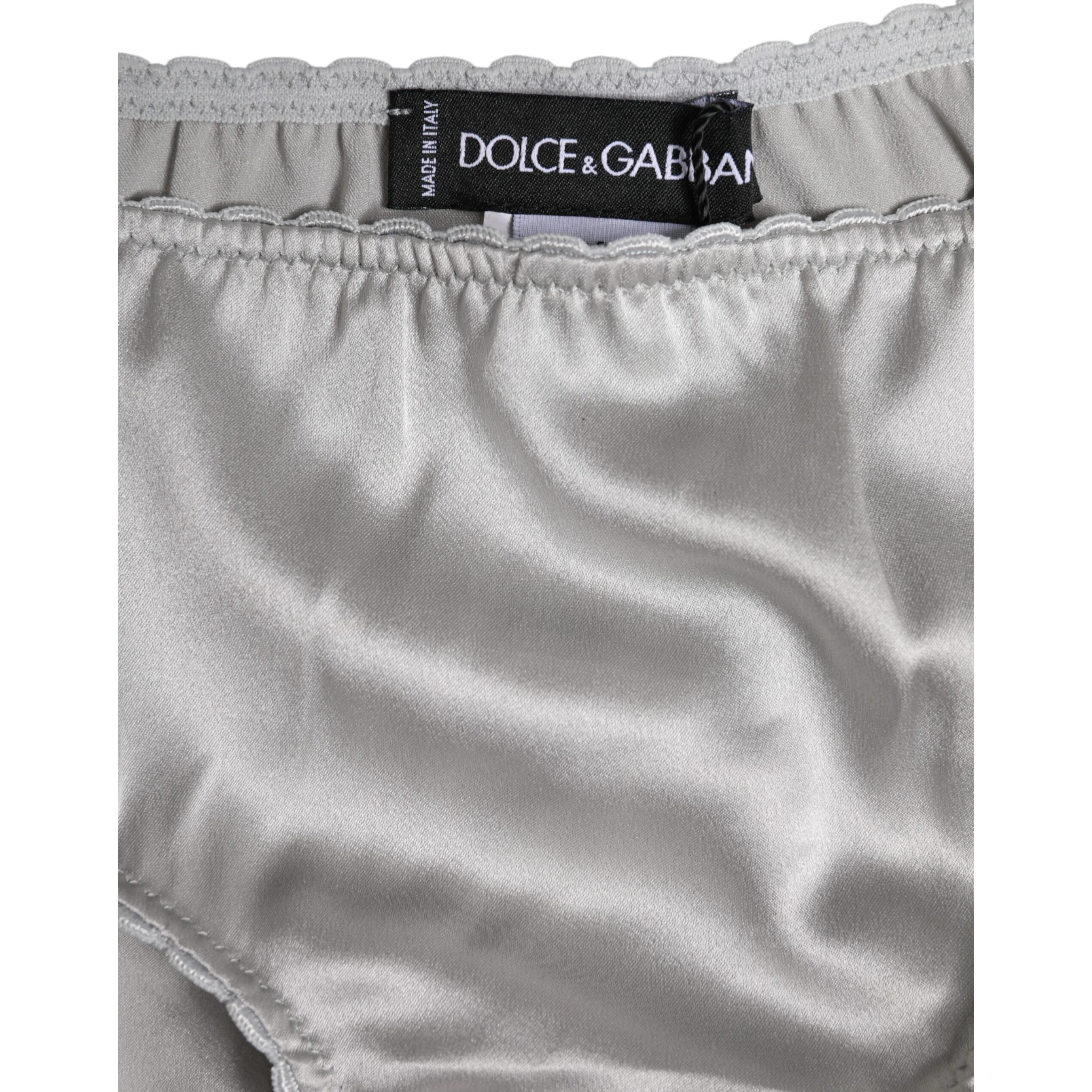 Gray Silk Stretch Bottom Low Waist Panty Underwear