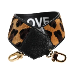 Black Leopard Print Reversible Bag Shoulder Strap