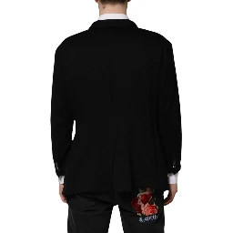 Black Viscose DG Crown Blazer Coat Jacket