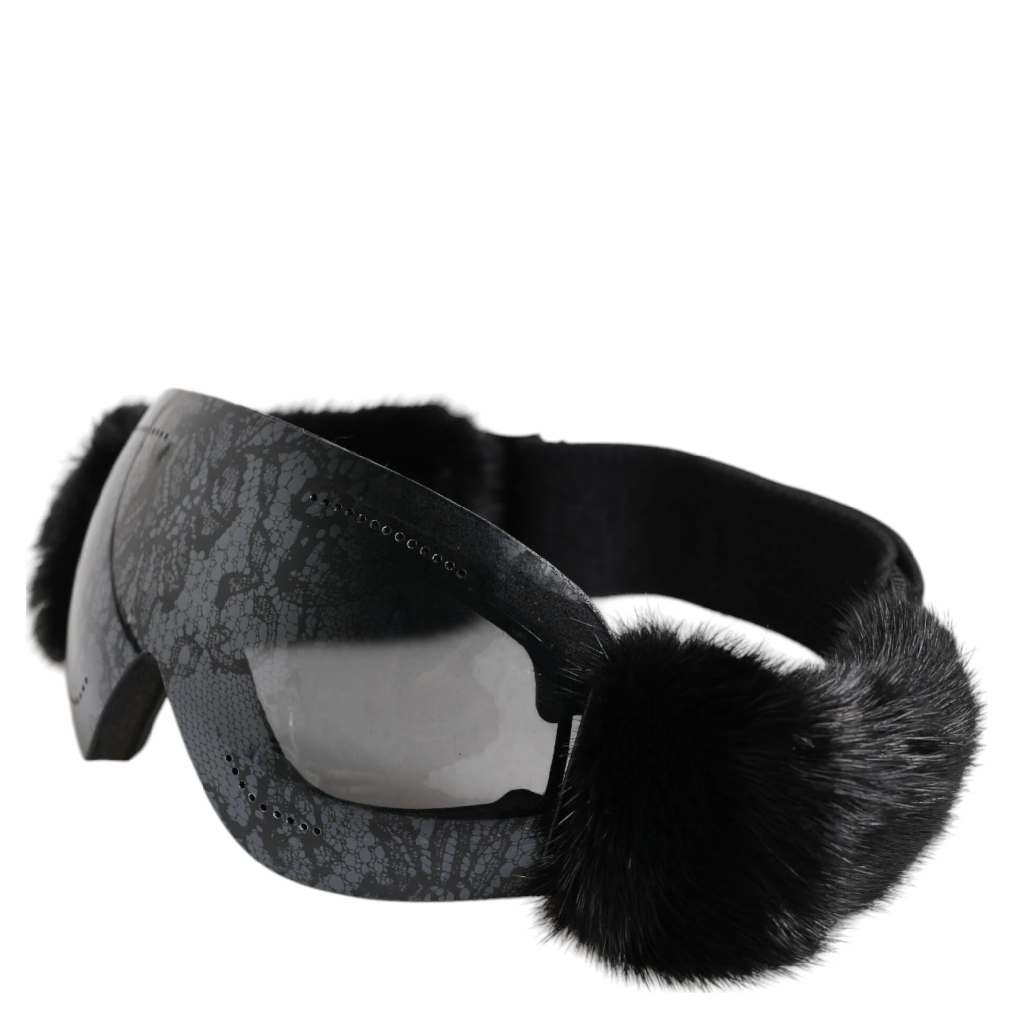 Black Bi0759 Lace Mirrored Ski Goggles Mask Sunglasses