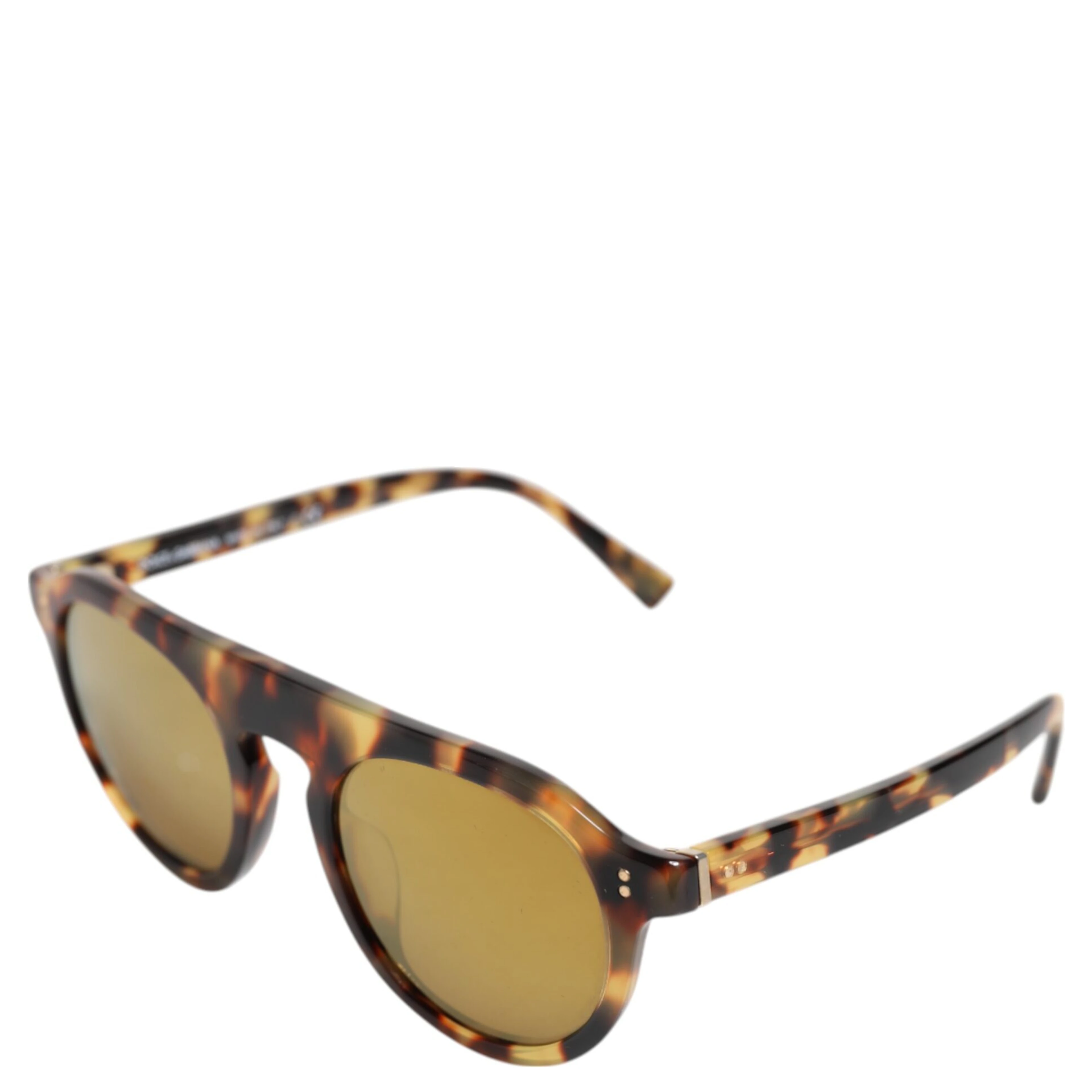 Brown Acetate Round Leopard Print Eyewear Sunglasses