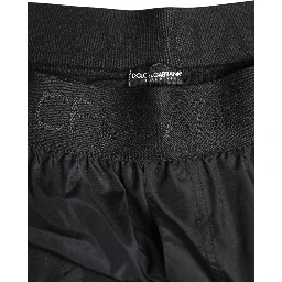 Black Logo Print Beachwear Men Shorts Swimwear