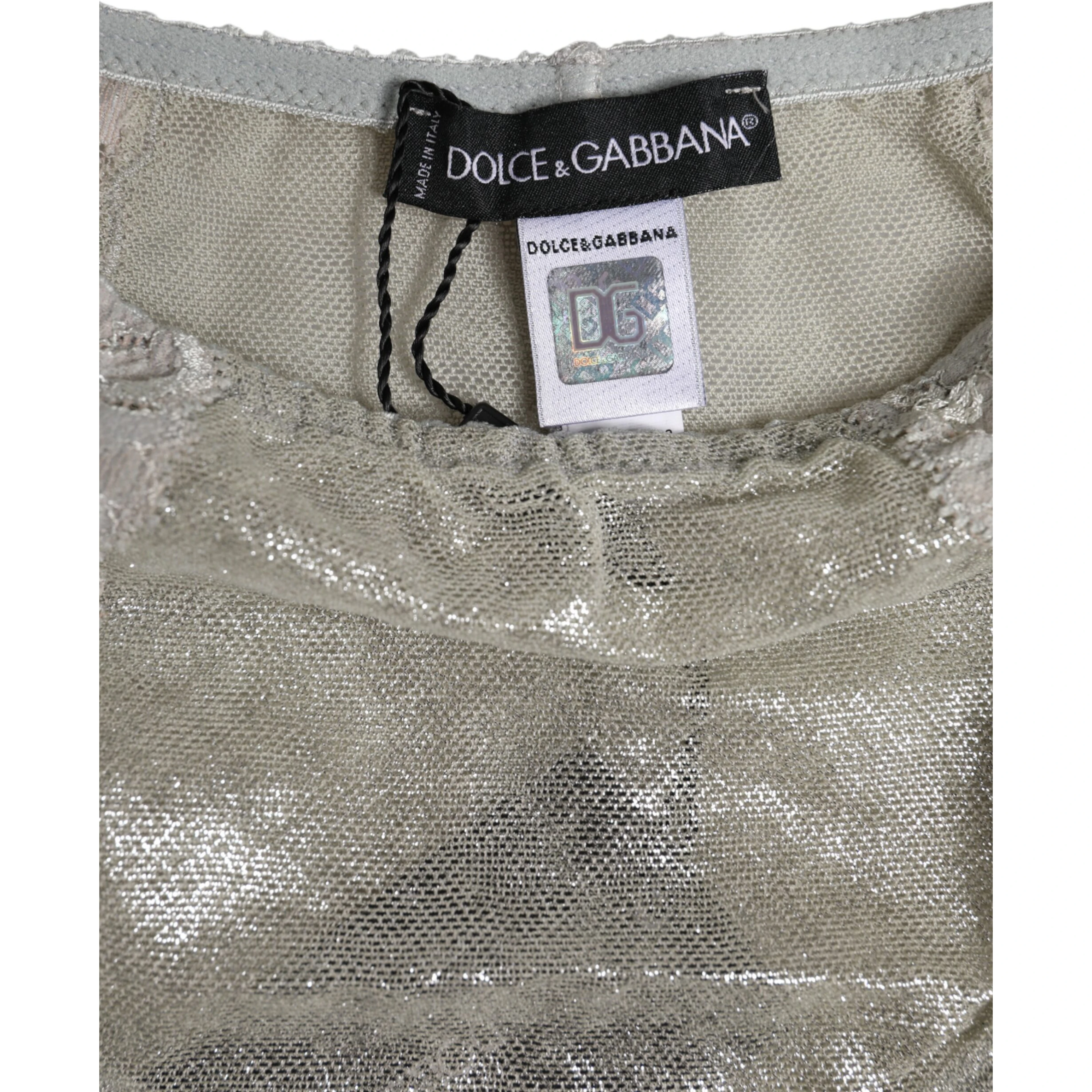Gray Cotton Floral Lace High Waist Panty Underwear