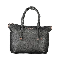 Black Polyethylene Women Handbag