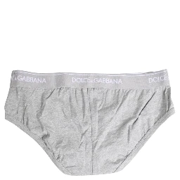 Gray Cotton Stretch Regular Brief Underwear