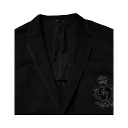 Black Viscose DG Crown Blazer Coat Jacket