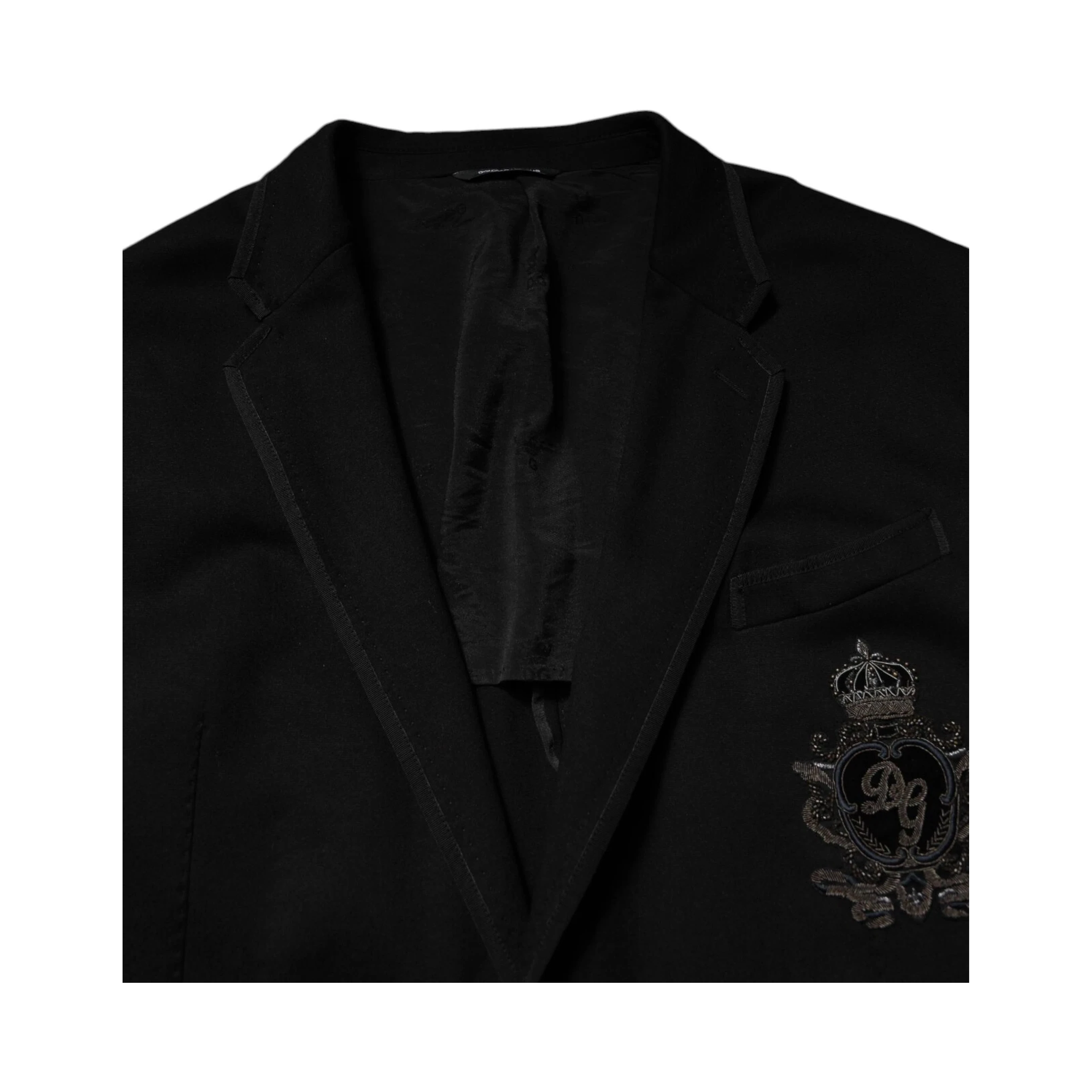 Black Viscose DG Crown Blazer Coat Jacket