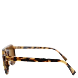 Brown Acetate Round Leopard Print Eyewear Sunglasses