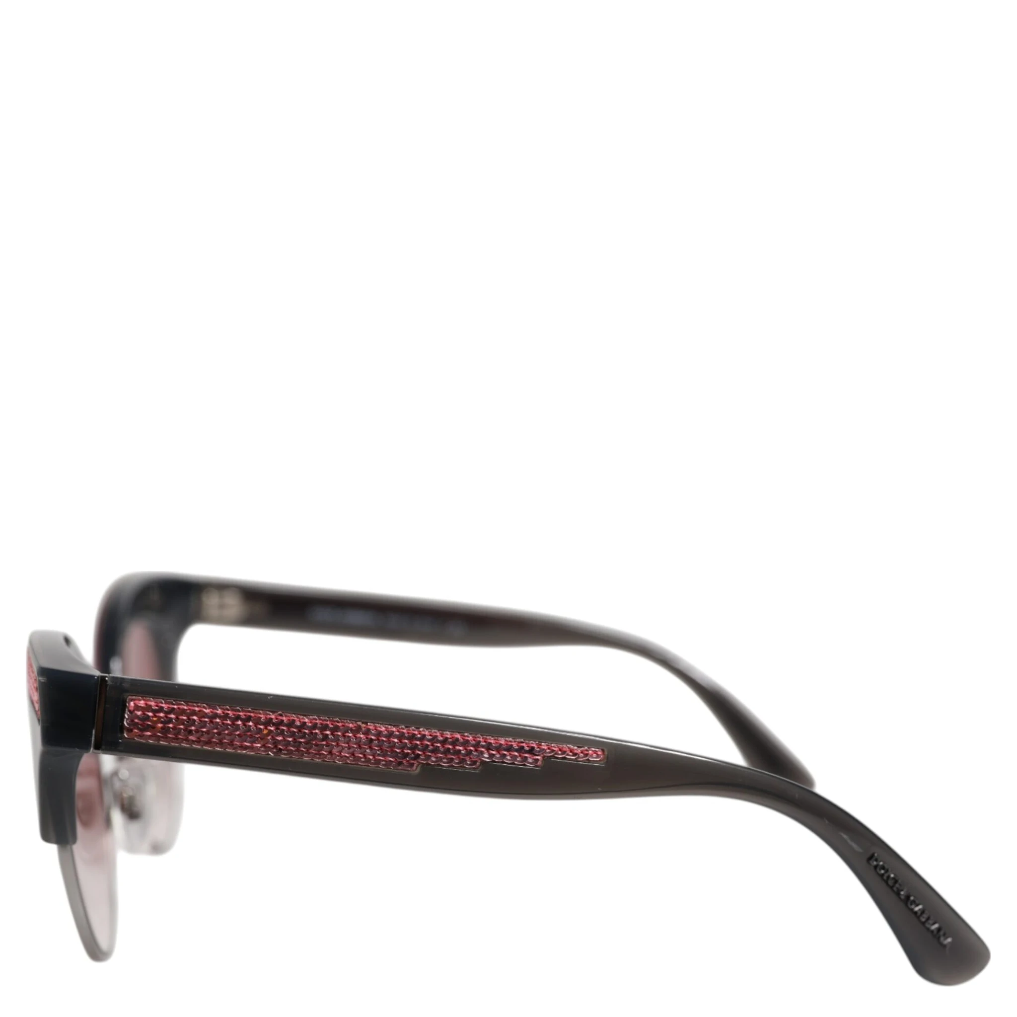 Black Pink Mirrored Cat Eye DG6109 Sequined Sunglasses