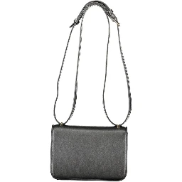 Black Polyethylene Women Handbag