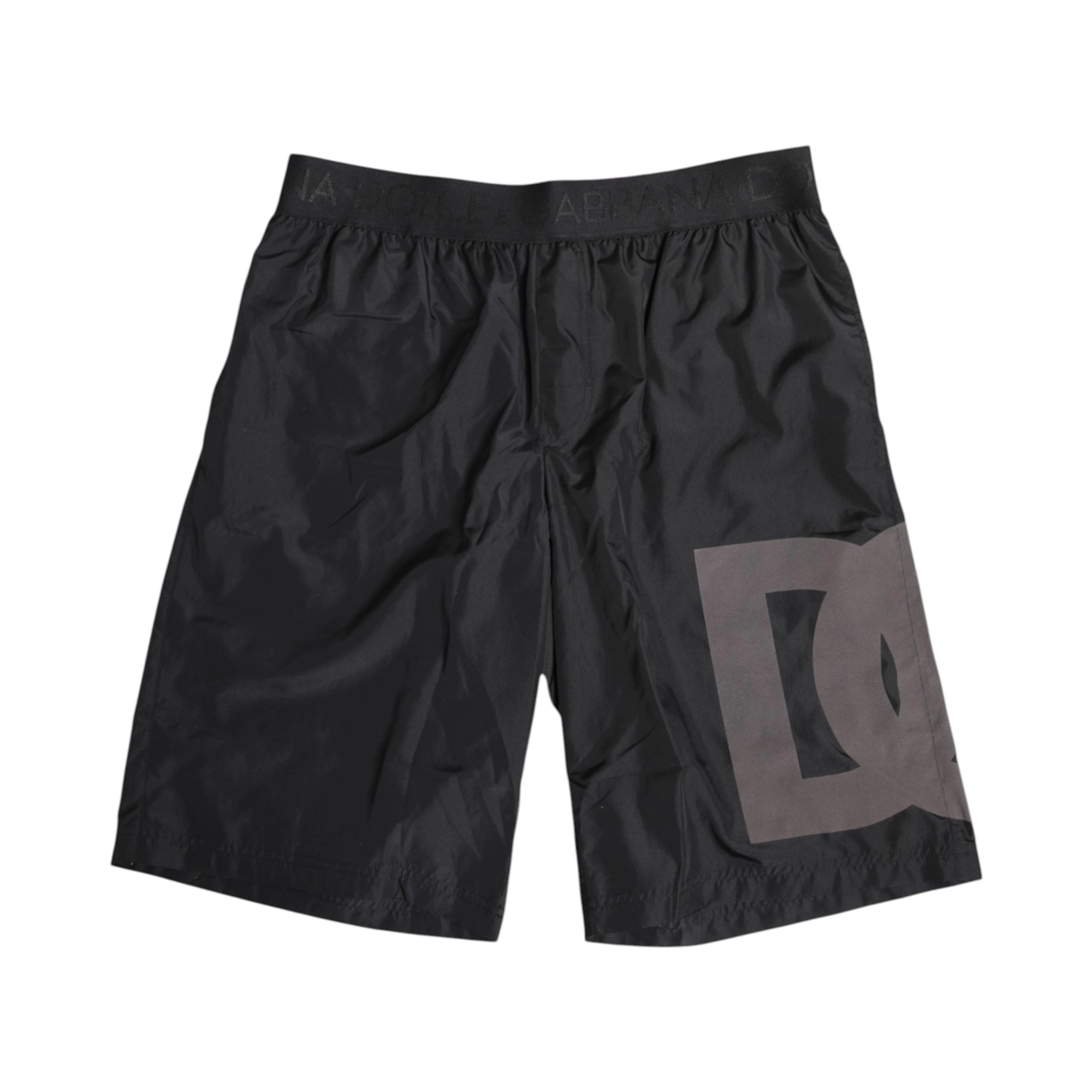 Black Logo Print Beachwear Men Shorts Swimwear