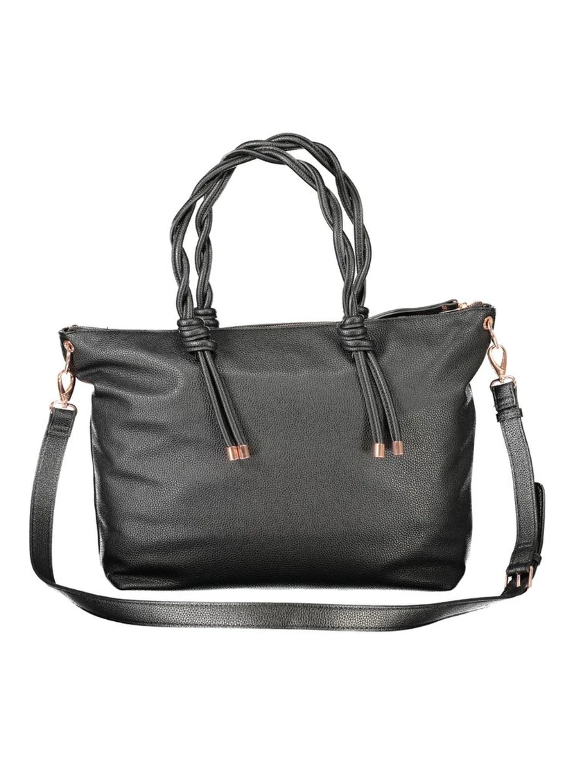 Black Polyethylene Women Handbag