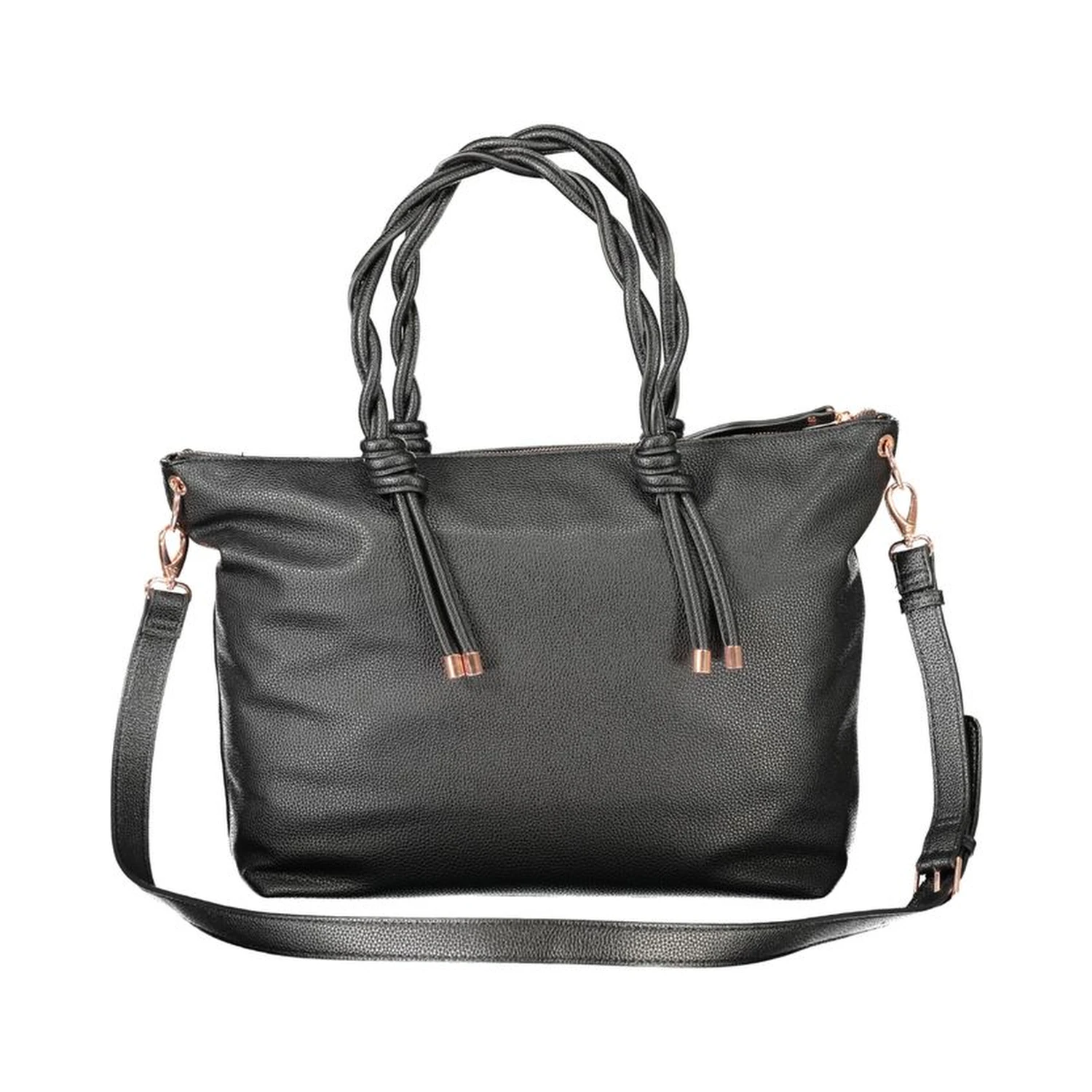 Black Polyethylene Women Handbag