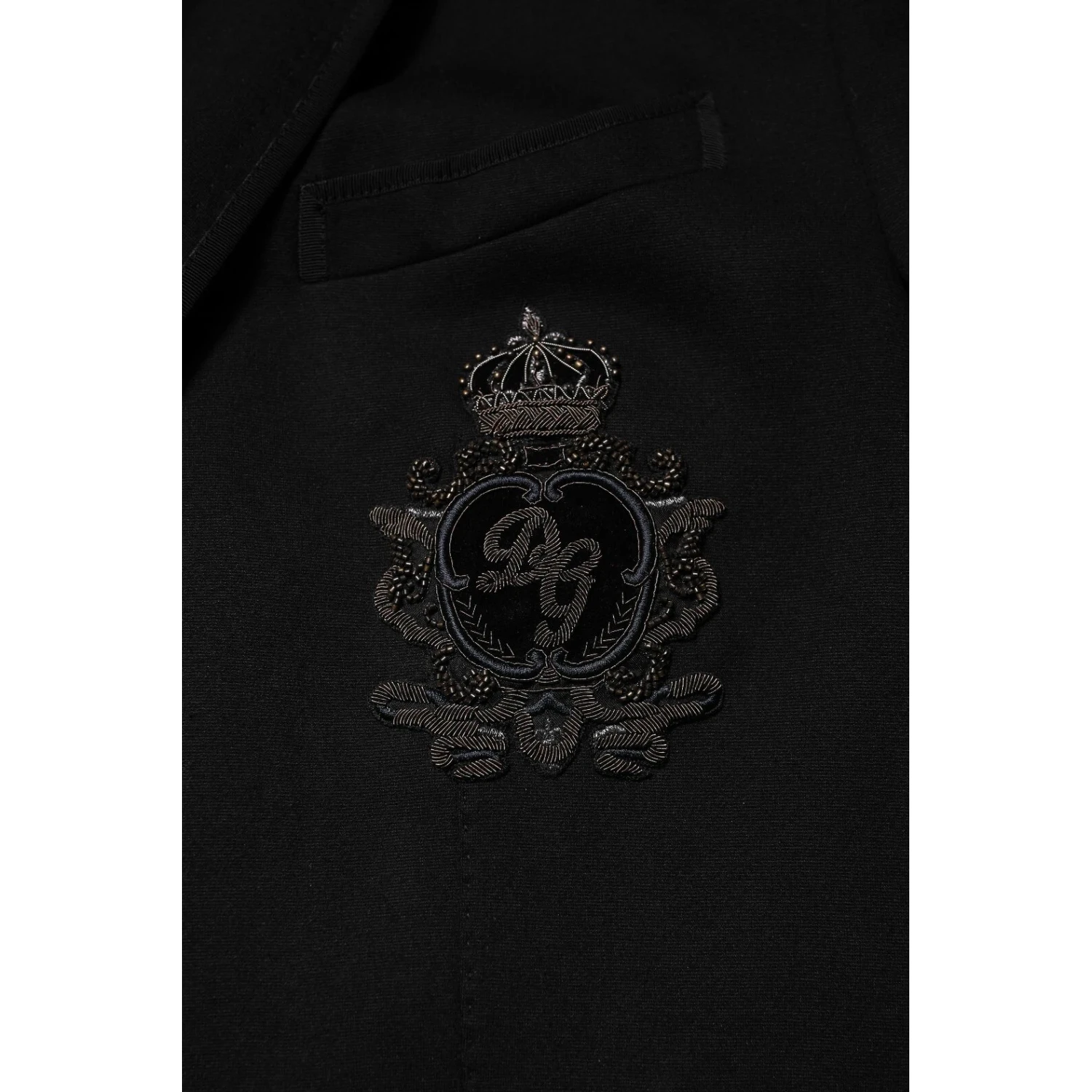 Black Viscose DG Crown Blazer Coat Jacket