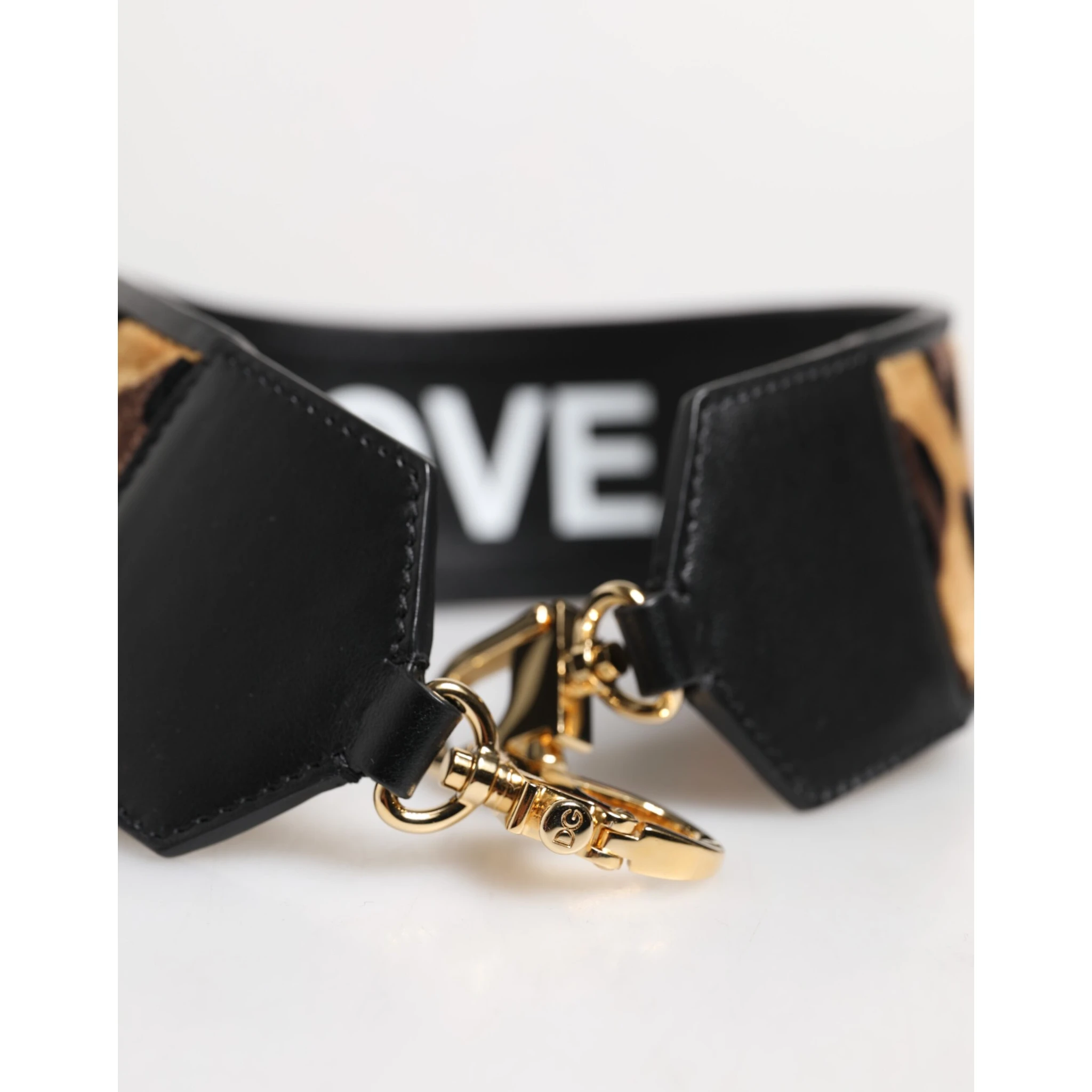 Black Leopard Print Reversible Bag Shoulder Strap