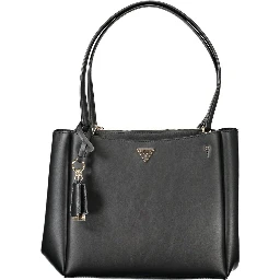 Black Polyethylene Women Handbag