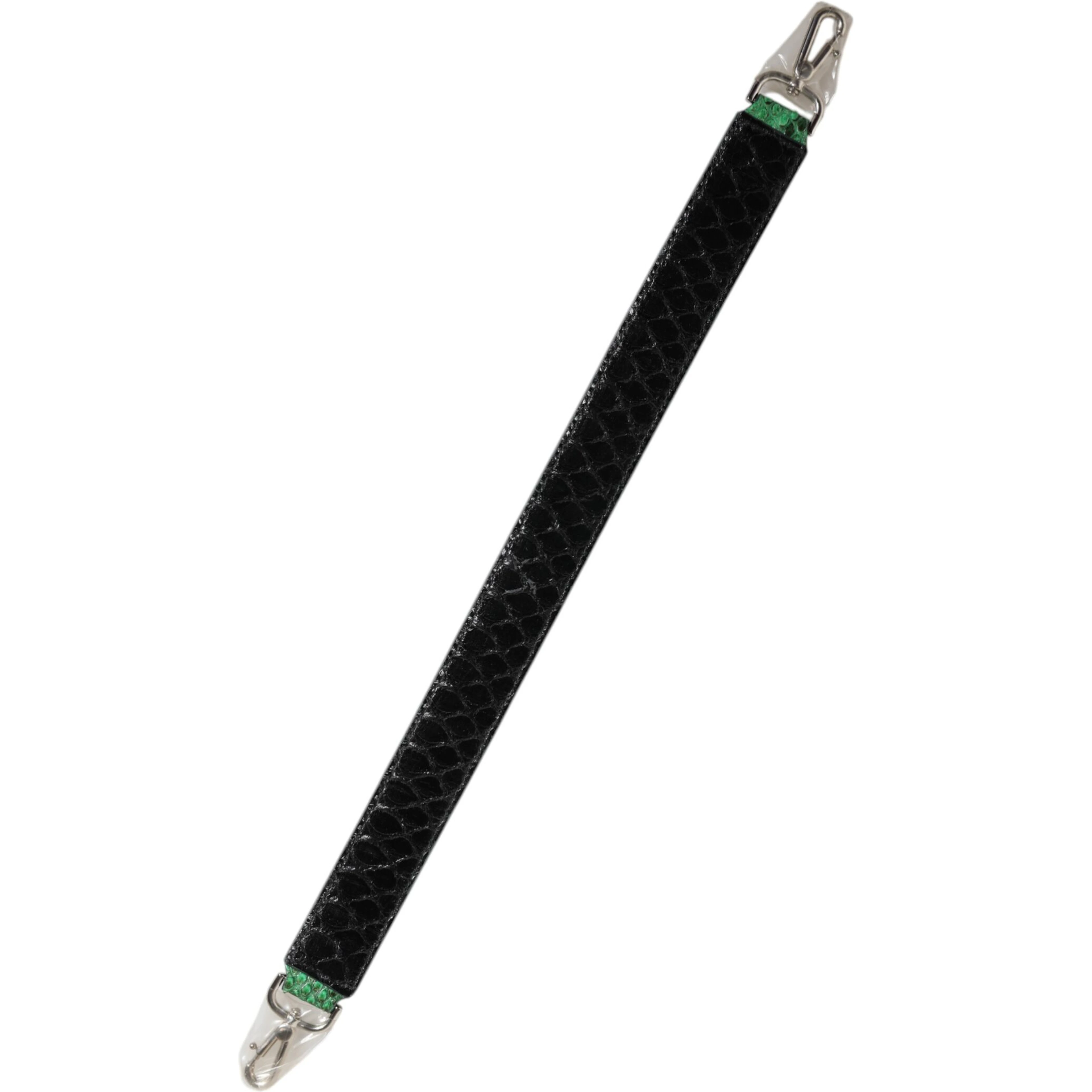 Black Green Exotic Leather Bag Shoulder Strap