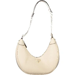 Beige Polyethylene Women Handbag