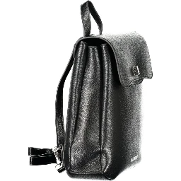 Black Polyethylene Women Backpack