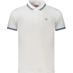 White Cotton Men Polo Shirt